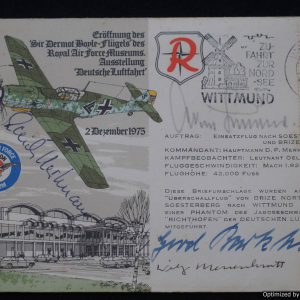 SMGL-141 WW2 4 person Signed comemorative Envelope, Hartmann, Galland, Barkhorn, Messserschmitt *SOLD