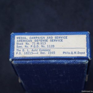 SMGL-2317 Original 1945 dated  Box for American defense medal