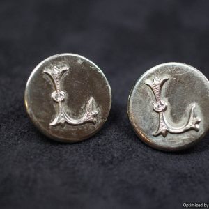 SMGL-2343 "L" buttons by Waterbury, Conn. Pair