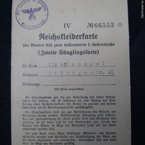 SMGL-2387 Reichskleiderkarte Ration Card *SOLD