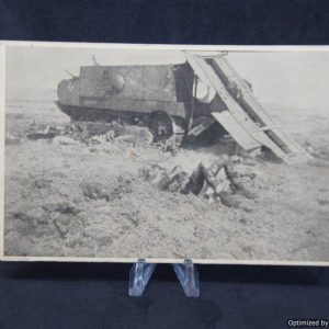 WW1 Destroyed French Tank Postcard