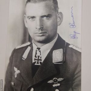 SMGP-864 Hans-Joachim "Hajo" Herrmann Signature on 6x4 photo