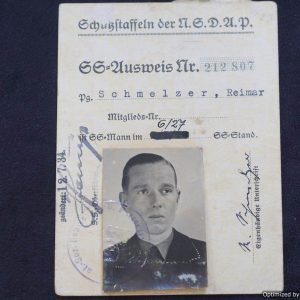 SS Ausweis Reimar Schmelzer Jay Gillespie collection