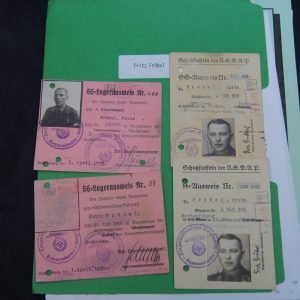 SS concentration camp Guard Ausweis and research File