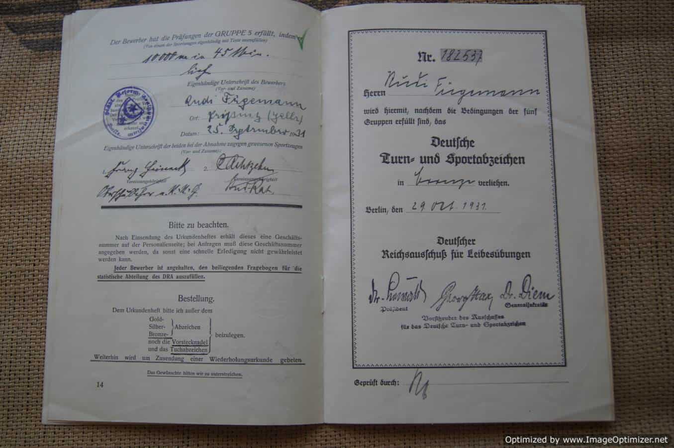 DRA Badge Certificate for Rudi Fugemann
