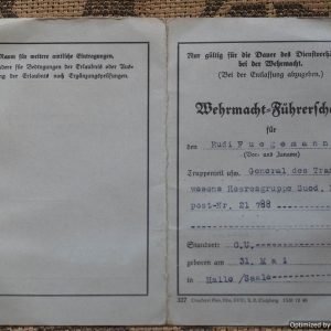 Heer Drivers license Rudi Fugemann