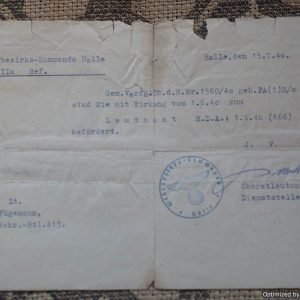 Enlistment Paper to Rudi Fugemann