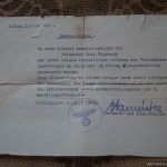 Eye Test Certificate for applying to the Fallschirmjagertruppe