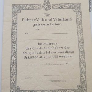 SMGP-1230 A death notice for a member of the Kriegsmarine
