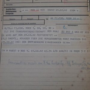 SMGL-2615  7 Pc German army telegraph pages 1942 Re: Munitions