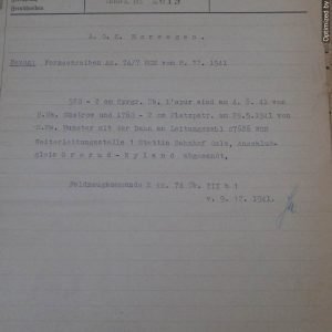 SMGL-2613  13 Pc german army telgraph pages 1942 Re: Munitions *SOLD
