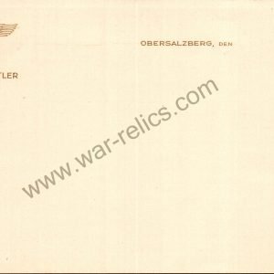 SMGL-2378 Adolf Hitler Personal Stationery correspondence Card, Obersalzberg