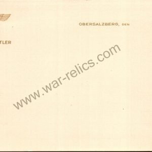 SMGL-2389  Adolf Hitler Personal Stationery correspondence Card, Obersalzberg *SOLD