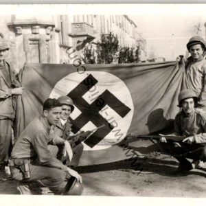 SMGL-2418 US GI's Pose with NSDAP banner