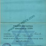 Bunde For Jews in Germany Contribution/Dues Cards