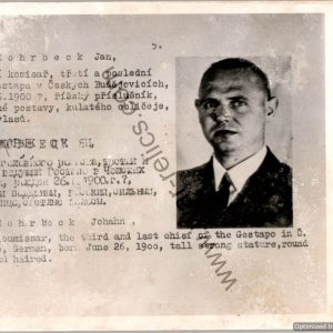Czechoslovakian SS Gestapo (Sipo-SD) allied "wanted" Card