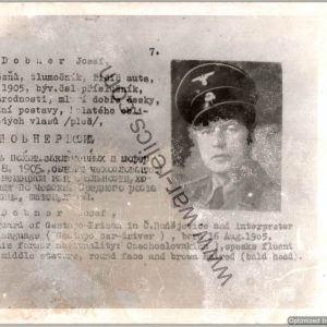 SMGL-24686 Czechoslovakian SS Gestapo (Sipo-SD) allied "wanted" Card Josef Dobner