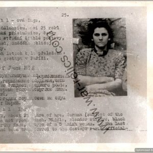 SMGL-24697 Czechoslovakian SS Gestapo (Sipo-SD) allied "wanted" Card Inge  Pohl *SOLD