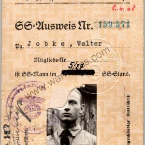 SS Ausweis Walter Jobke