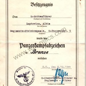 SS Totenkopf & Viking infantry reg. 3 EICKE signature