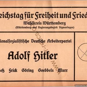 SMGL-2641 1936 Parlimentary ballot Wurttemberg *SOLD