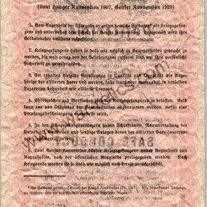 SMGL-2643 Allied Safe Conduct Pass for Surrendering Germans