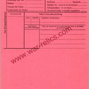 SMGL-2638 German Prisoner of War  ID cards, blank