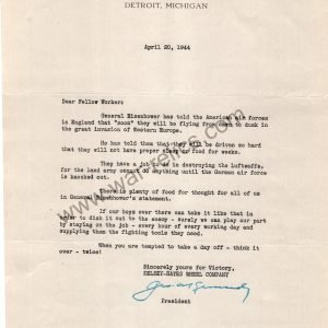 Kelsey-Hayes Wheel Co. Memo Re: Eisenhower