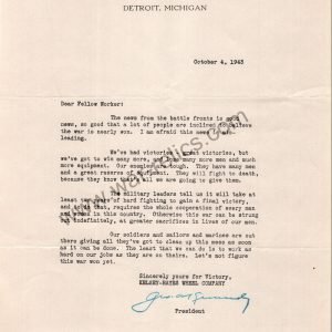Kelsey-Hayes Wheel Co. Memo Re: Fight to the death!