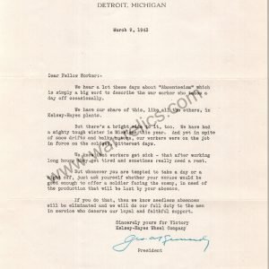 Kelsey-Hayes Wheel Co. Memo Re: Absenteeism