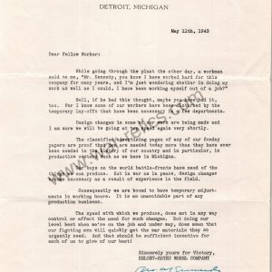 Kelsey-Hayes Wheel Co. Memo