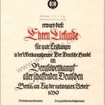 Hitler youth Honorary Sports Certificate