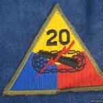 SMGL-2853 US 20th Armored Patch WW2 era