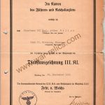 SMGL-2848 12 year Service Award signed by Leutnant General Erich Friderici DKiS Winner