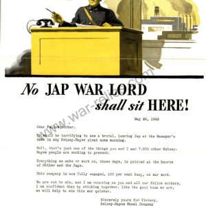 Kelsey-Hayes Wheel Company Propaganda Memo "War Lord"