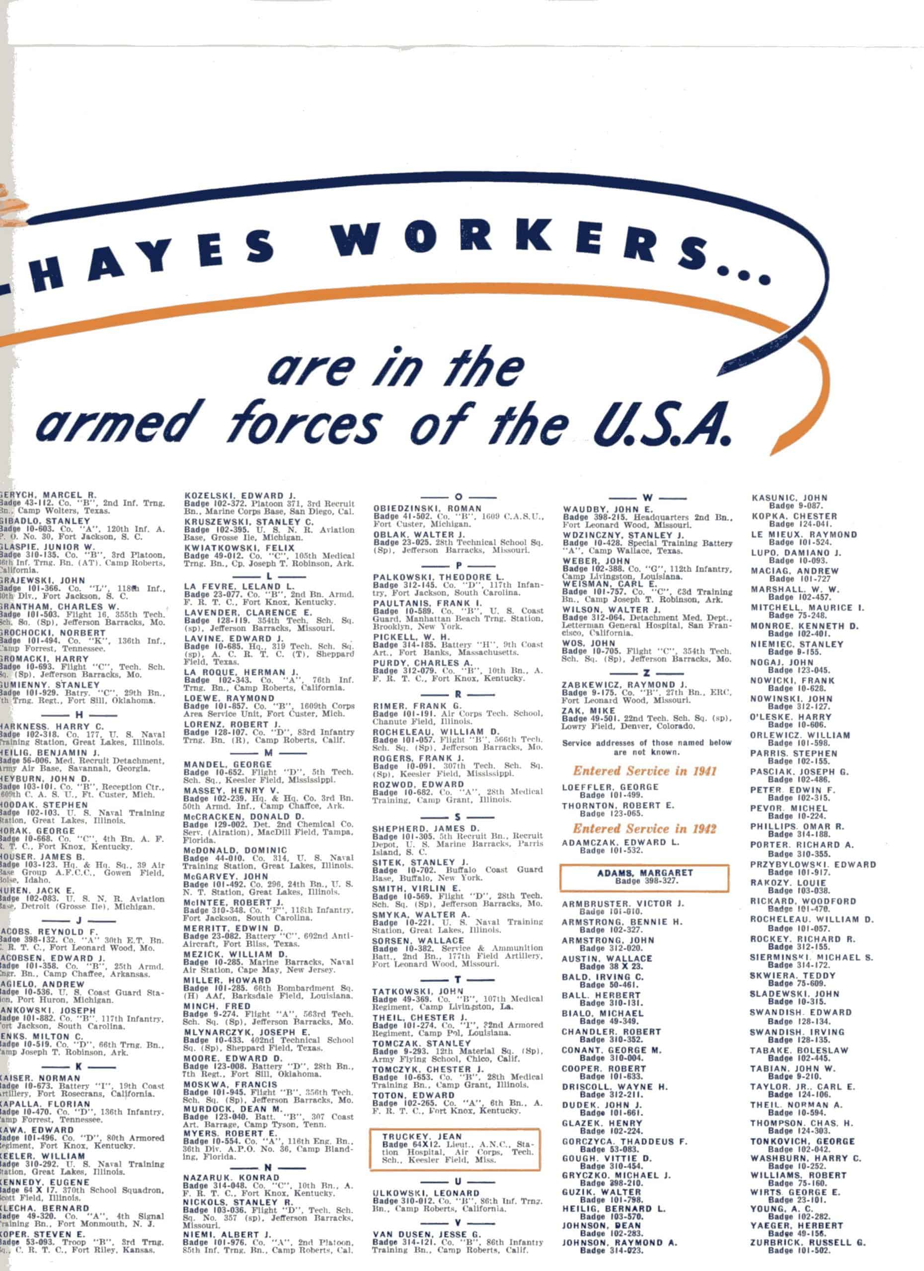 SGM-1332 Kelsey Hayes Bi Fold List of active duty Service Members