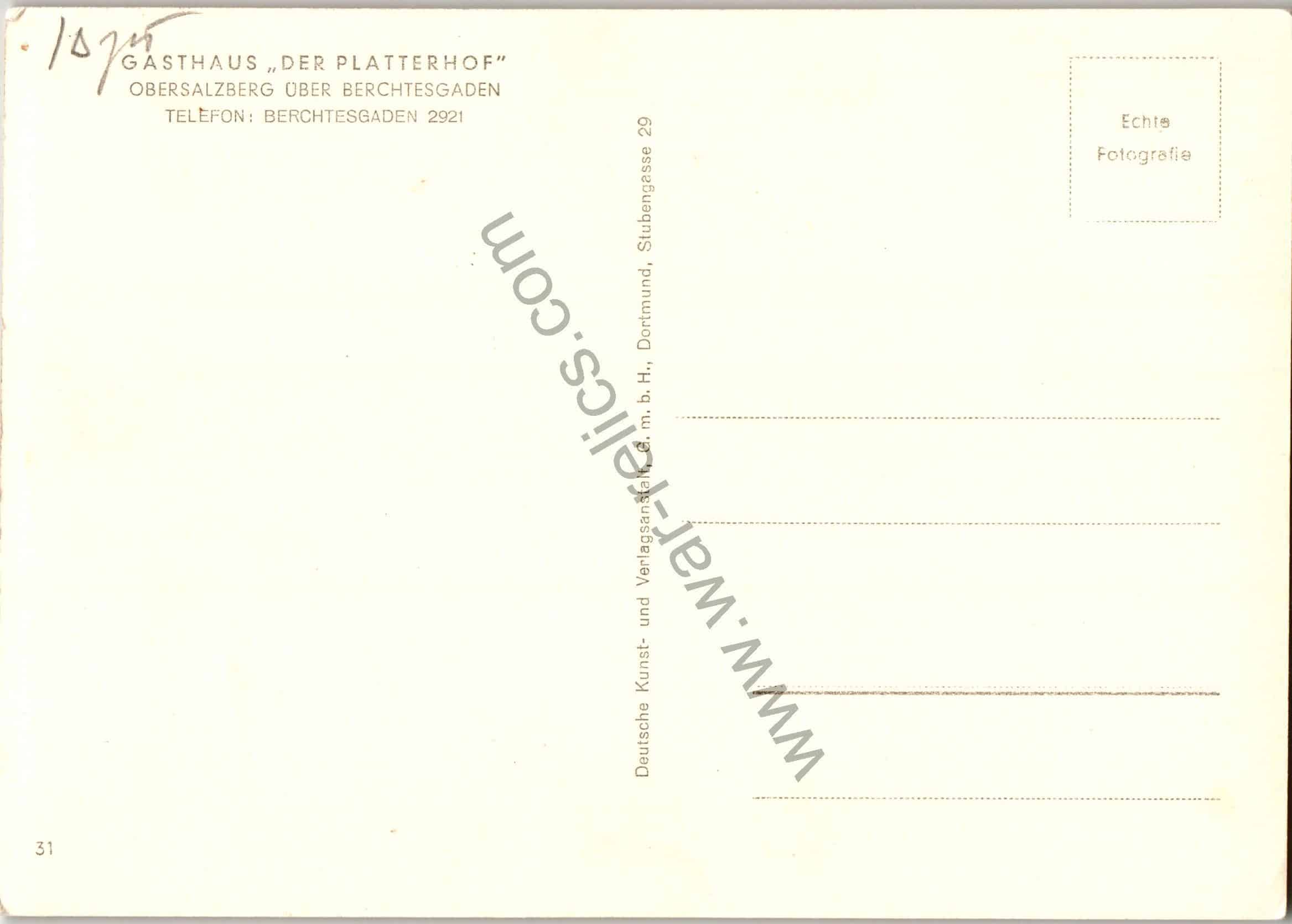 SMGL-1434 Gasthaus der platterhof Post card