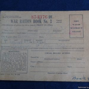 SMGQ-0027 US War Ration Book #854376