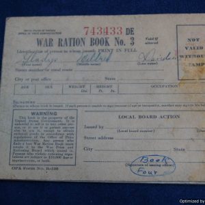 SMGQ-0026 US War Ration Book #743433