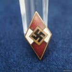 Red Enamel HJ Member badge by otto Hoffmann