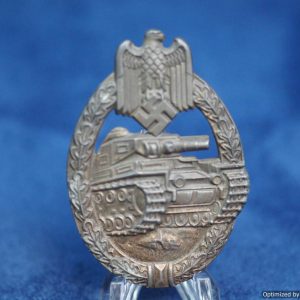 SMGQ-0198 Panzer Assault Badge in Bronze By Rudolf Souval