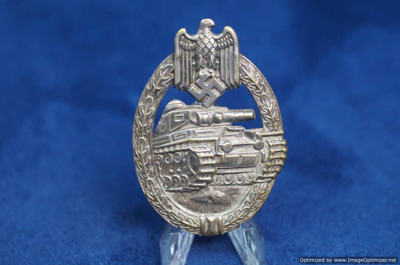SMGQ-0204 Panzer Assault Badge in Silver by Otto Schickle