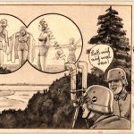 SMGQ-0151 German Soldiers peeping on Ladies PostCard