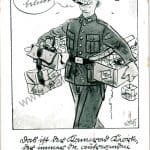 SMGQ-0156 German Soldier w/ packages Postcard