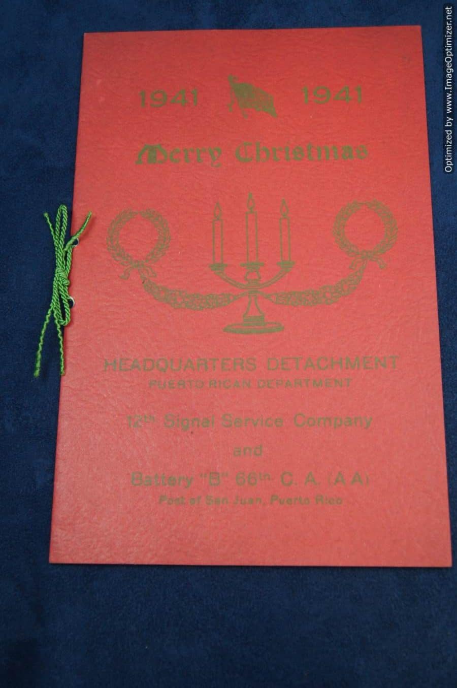 SMGQ-0306 Christmas Dinner menu from Puerto Rican Departmen Jan Juan, P.R