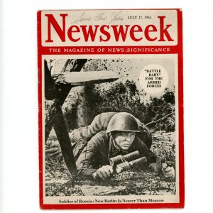 SMGQ-0337 July 17, 1944 News Week With Post Card send back from GI