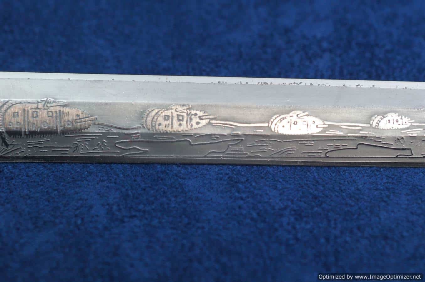 Army Dagger Etched blade Tank Motif POST WAR