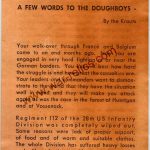 A few words to the Doughboys