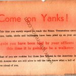 Come on Yanks!"