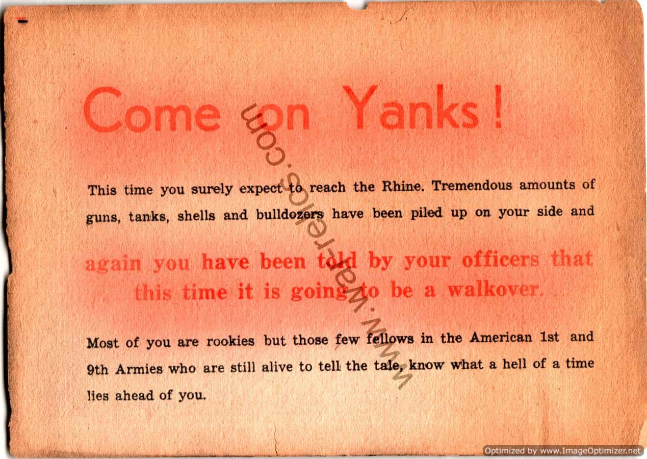 Come on Yanks!"